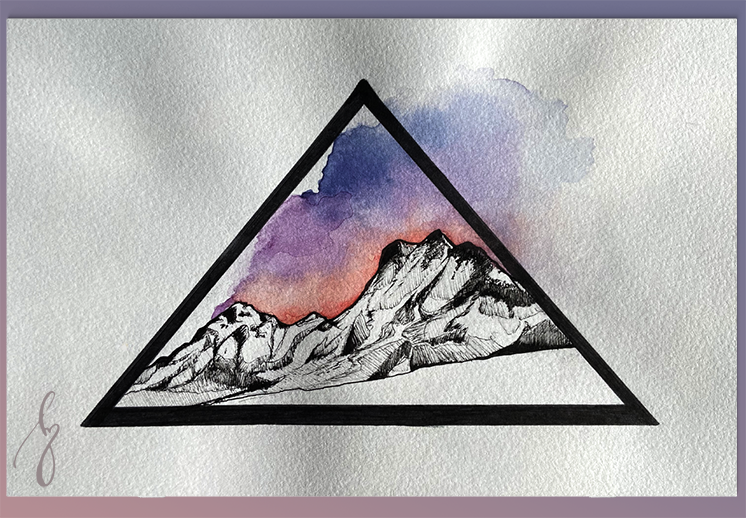 watercolor mountain